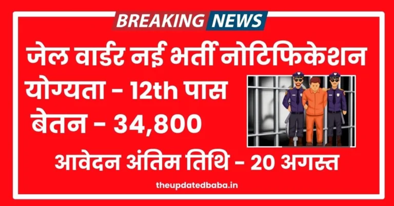 Jail Warder Vacancy Notification