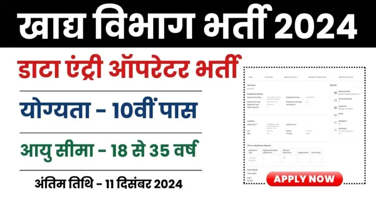 Food Department Vacancy