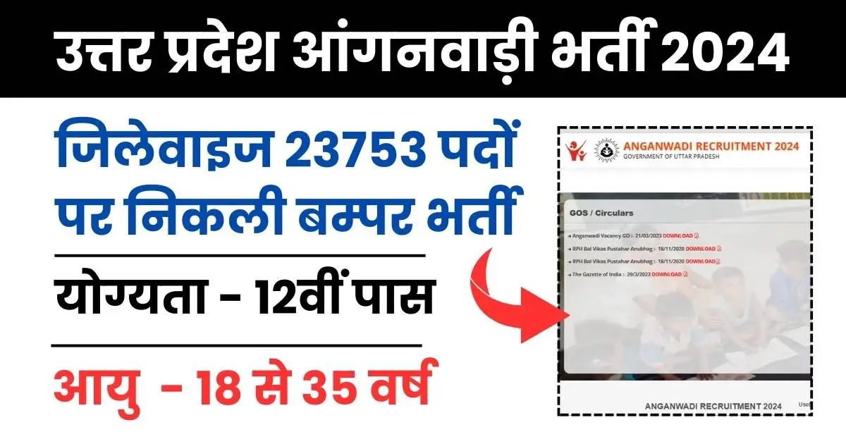 up anganwadi bharti 2024