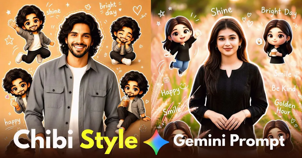3D Mini Chibi Prompt Cartoon Style AI Editing cute chibi character generated from photo with big eyes, cartoon outfit, and detailed 3D design